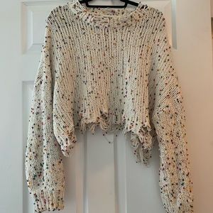 Colorful distressed sweater